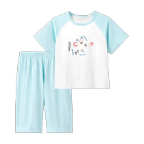 (Pure cotton popular style) Yings childrens pajamas 2024 spring and summer thin air-conditioned clothes for boys and girls home clothes set