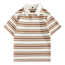 Pull back polo shirt mens 2024 summer breathable new style heavyweight versatile mens American casual short-sleeved T-shirt trend