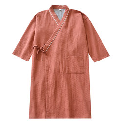 Couple pure cotton gauze Japanese kimono pajamas for women spring, autumn and summer thin nightgown bathrobe men's steaming suit nightgown