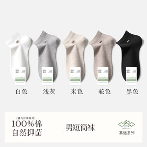 100%棉袜子男夏季薄款网眼短袜纯棉吸汗透气抗菌防臭无骨男士短筒