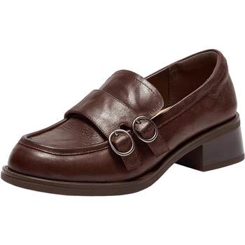 Bata loafers women's 2025 autumn new retro british style cowhide commuter thick heel single shoes 51536ca5