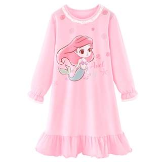 迪士尼女童睡衣秋装纯棉长袖睡裙2025新款儿童公主家居服春季童装