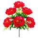 6 peony bouquet plastic flower ornaments