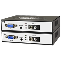 Akas VGA optical transceiver high-definition 1080p industrial grade audio-video fiber converter VGA optical fiber extender SC FC connector VGA transfer optical fiber single fiber with local ring out