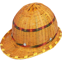 Bamboo safety helmet construction site breathable sunshade and sun protection summer protective rattan hat national standard construction helmet 2448