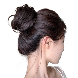 Real hair ball head wig fluffy natural bud hair