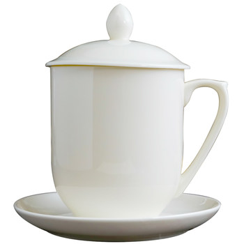 Jingdezhen ສີຂາວບໍລິສຸດ custom logo ກະດູກຈີນຈອກນ້ໍາ
