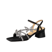 LilyWei French open-toe sandals for women 2024 new outer wear rhinestone butterfly high heels large size 41-43