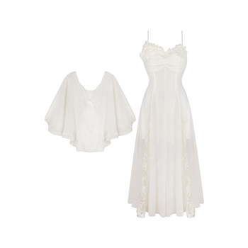 Annie is not popular senna apricot butterfly notes butterfly lace chiffon fairy skirt slightly fat large size waist suspender skirt suit