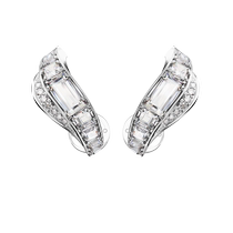 (520 gift) Swarovski Hyperbola clip-on earrings white earrings womens earrings light and luxurious