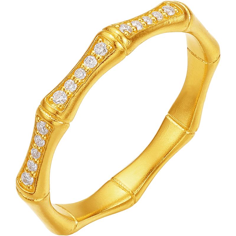 Saturday blessing gold inlaid diamond ring for women