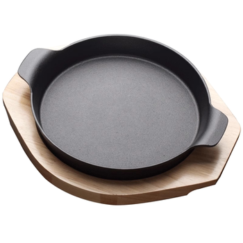 Commercial teppanyaki plate cheesesteak grill pan thickened round grilled fish plate korean cast iron double-eared rectangular iron plate plate