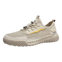 Jeep Summer Mens Shoes 2024 New Breathable Thin Anti-odor Mesh Shoes Mesh Hollow Sports Casual Shoes