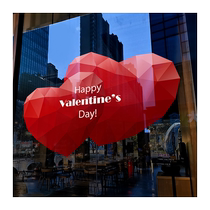 Chinese Valentines Day decorative window stickers love stickers store scene layout electrostatic stickers window glass stickers door stickers