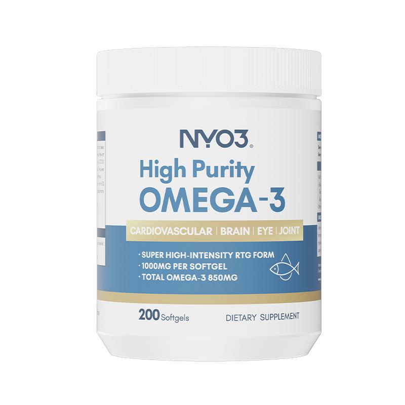 NYO390% purity omega3 deep sea fish oil 200 capsules