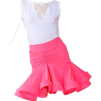Latin dance clothes childrens dance practice clothes summer short-sleeved Latin dance skirts childrens performance clothes girls suits