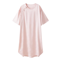 Songshan Cotton Shop Cherry Blossy Lady Fshort Sleeve Платье Новый Китайский Мягкий Комфорт Execs Внешне В Пижаме Спящий