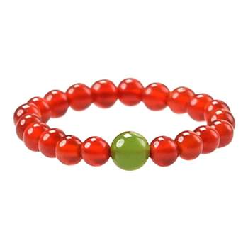 Red agate ring for men and women east china sea jade loose beads pair ring amethyst beeswax obsidian jasper single bead ring