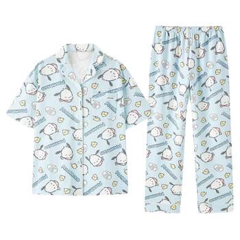 Rakucho Sanrio Pajamas Set ແມ່ຍິງ Summer 2024 New Cute Pacha Dog Home Clothes Short Sleeves Long Pants