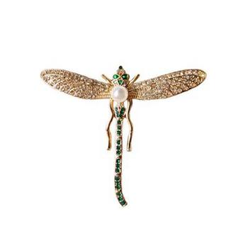 ການຕົກແຕ່ງ Brilliant ໂລກ Qingdao ເອີຣົບແລະອາເມລິກາ Metropolitan ພິພິທະພັນຂອງແບບອະເນກປະສົງ Dragonfly Diamond Pearl Feminine Brooch