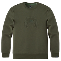 Jeep embroidered sweatshirt mens velvet warm long-sleeved T-shirt outdoor breathable round neck casual wear sweatshirt spring and autumn
