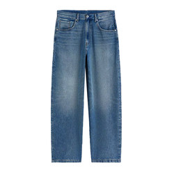 Jiyou loose retro washed jeans men's spring new blue mid-waist trousers straight casual section ບາງ