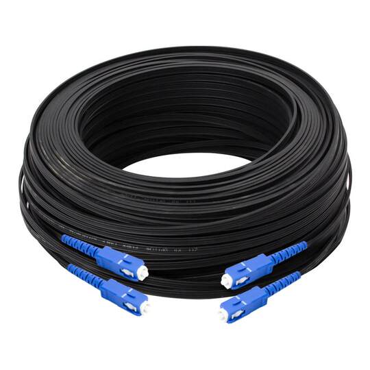 阿卡斯 SC光纤线皮线光纤跳线2芯室外双芯光缆光钎线成品延长线单模SC-SC家用室内预埋入户线50米100米200米