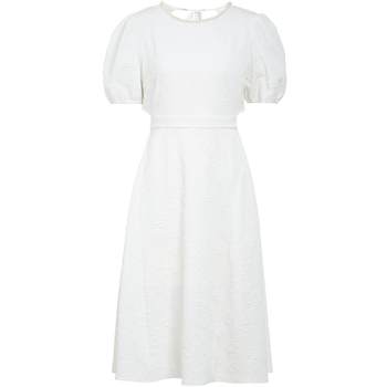 Fiveplus retro puff sleeve jacquard dress