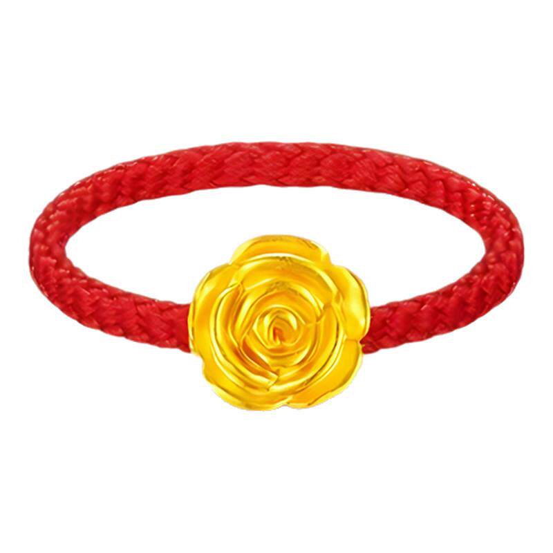 Gold rose red rope ring as a gift for wife