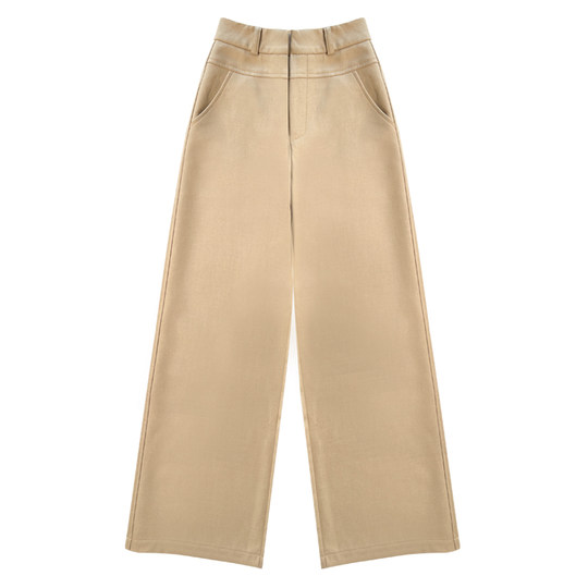 Xun Sheng Ji khaki high waist suit wide leg pants for women high waist
