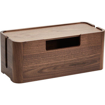 Black walnut hub box ແຖວໄມ້ແຂງ plug storage box socket blocking organizer box desktop line wire management box