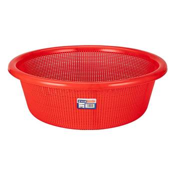 Round drain basket thickened kitchen washing basket household plastic sieve vegetable fruit storage basket catering leak basket