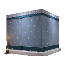 MUJI new 2024 full bottom dustproof anti-fall blackout mosquito net three-door advanced printing thickened mosquito net