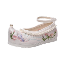 Hanfu shoes girls shoes ethnic style cloth shoes embroidered shoes ancient costume matching childrens old Beijing performance bow shoes