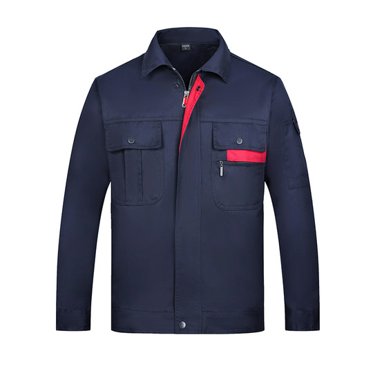 秋冬季长袖工作服套装男定制劳保服耐磨汽修工地上衣车间工装厂服