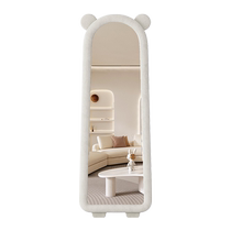 Ours miroir pleine longueur miroir sur pied maison ins style forme spéciale mignon velours haute définition chambre dressing miroir