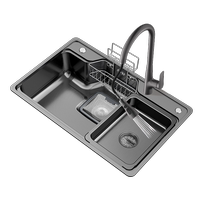 Wrigley 1652 nanometer 304 stainless steel sink under counter basin Japanese style large single sink kitchen home cornucopia