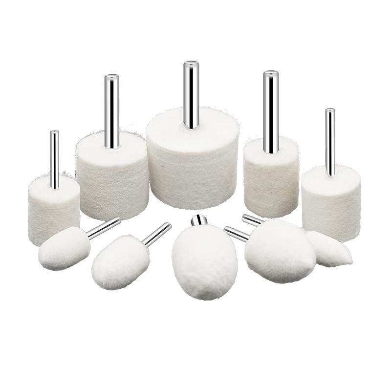 Wool grinding head jade metal polishing artifact grinding head cylindrical conical T-shaped fine mirror polishing wheel 3/6mm handle
