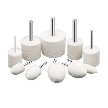 Wool grinding head jade metal polishing artifact grinding head cylindrical conical t-shaped fine mirror polishing wheel 3/6mm handle