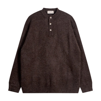 Mccevtg italian elegant small neck sweater men's spring retro henley neck sweater thickened autumn Mccevtg italian elegant small neck sweater men's spring retro henley neck sweater thickened autumn