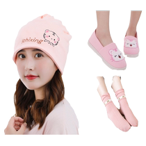Confinement shoes hats and socks combination spring autumn and summer thin maternity slippers postpartum December with soft sole