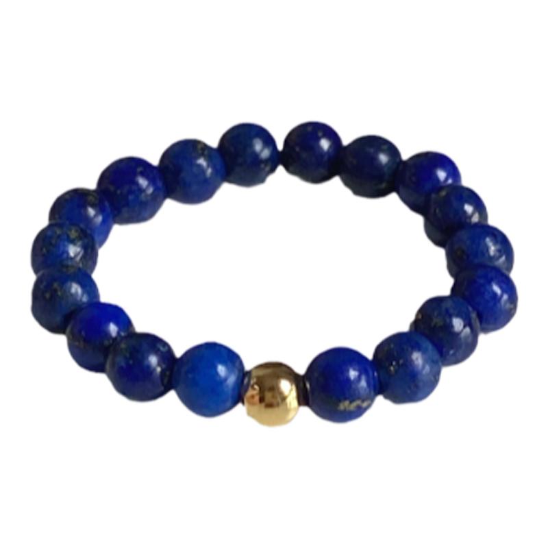 OkFineyard natural lapis lazuli beaded ring women's niche design plain ring tail ring white high-end index finger ring
