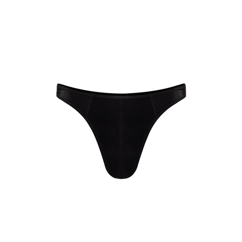 NATTAUP Men's Underwear Thong Black Faux Leather Design Single Thong Pants Stacked Side Open 9 Hook Double Thong Combination