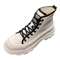 Martin boots mens high-top summer breathable mens shoes 2024 new casual white shoes mens leather shoes mid-top boots