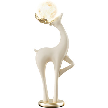 Artistic deer floor-standing ornaments ambient lighting next to the sofa in the living room