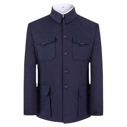 中山装男套装中老年人上衣秋冬装外套爸爸装老年中山服爷爷装唐装