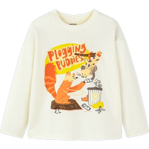 Mini Balabala Boys Long Sleeve T-Shirt 2024 New Autumn Baby Fashion Round Neck Boy Childrens Top