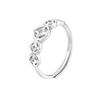Mengjinyuan 925 silver coin adjustable ring gift
