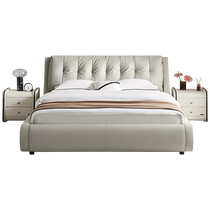 Quanyou Home Modern Simple Leather Bed Master Bedroom High-End Atmospheric Soft Covered Double Bed 2024 New Style 116105
