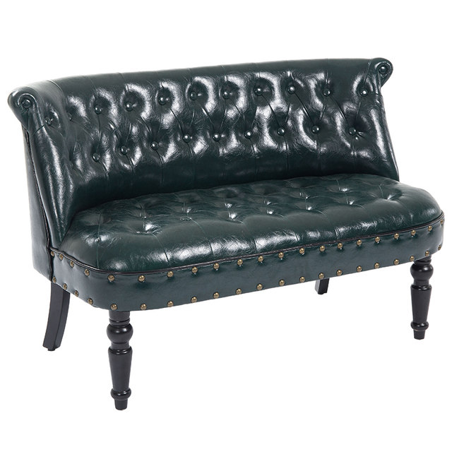 European retro single sofa leather fabric fashion